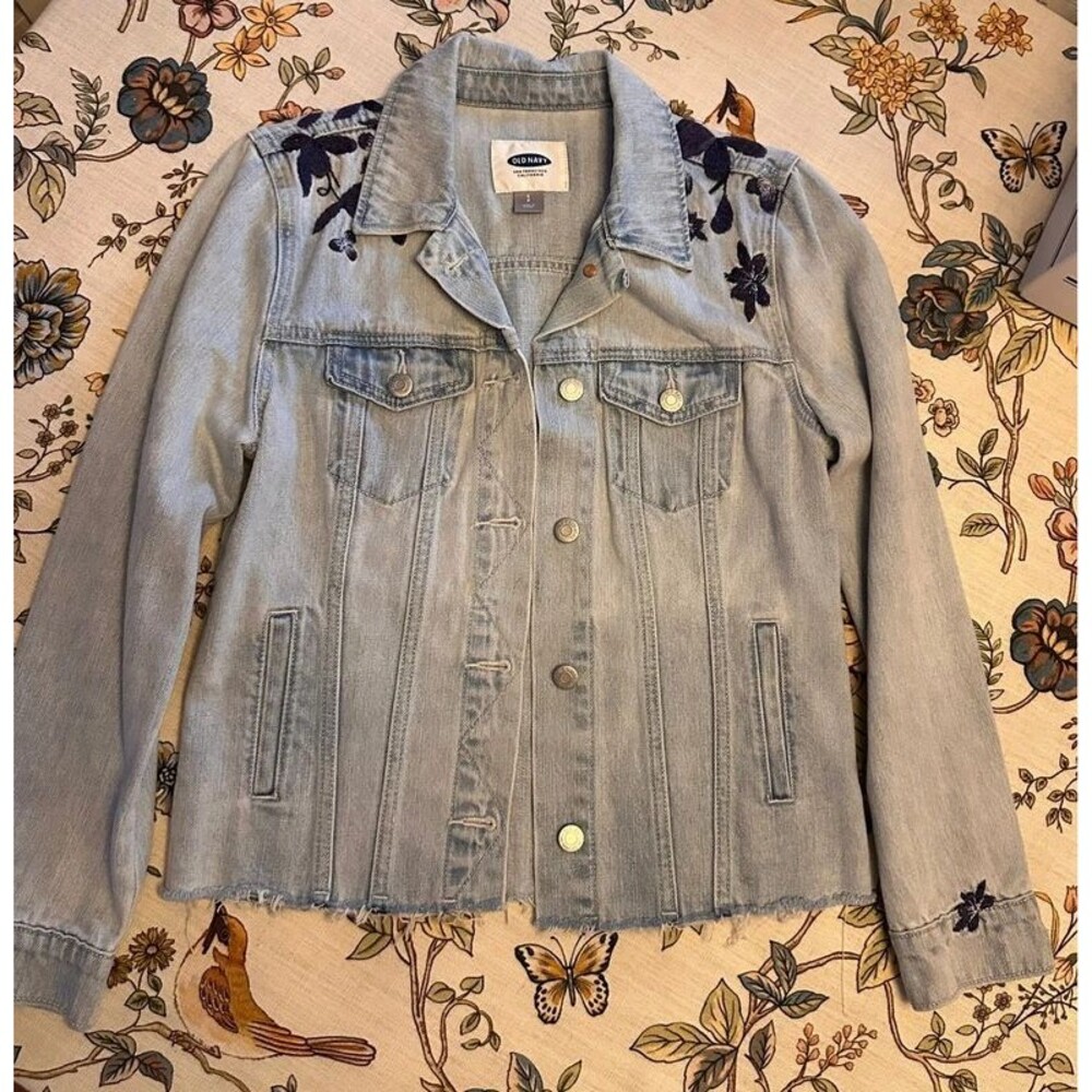 Old Navy Embroidered Denim Jacket